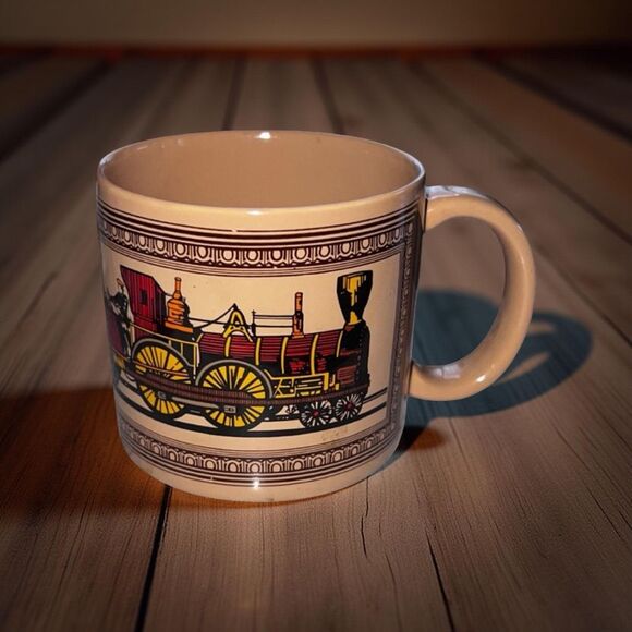 NWT Vintage 1990s Chaps Ralph Lauren Steam Locomotive Western Express Train Mug - Picture 1 of 6
